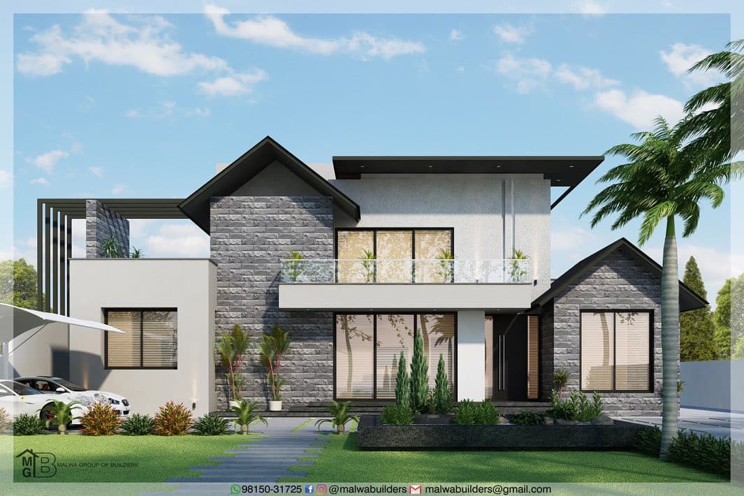 Contemporary Grey Stone Villa